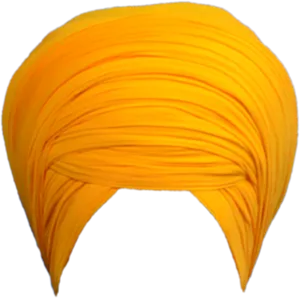 Bright Yellow Sikh Turban PNG image