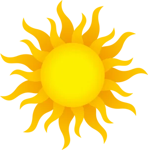 Bright Yellow Sun Graphic Transparent Background PNG image