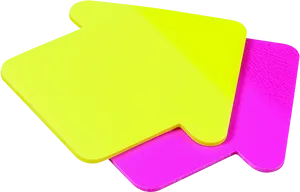 Bright Yellowand Pink Sticky Notes PNG image