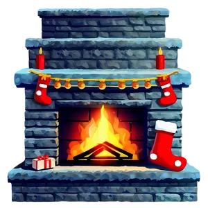 Brightly Lit Christmas Fireplace PNG Tks55 PNG