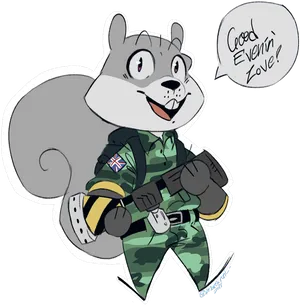 British Military Squirrel Cartoon PNG image