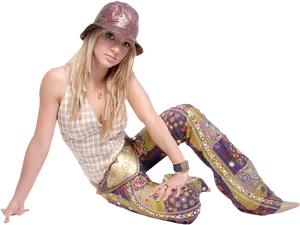 Britney Spears Boho Chic Pose PNG image