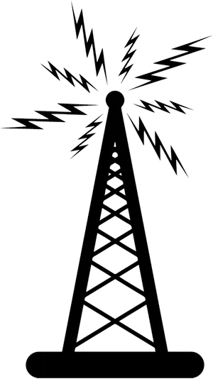 Broadcast Tower Emitting Signals