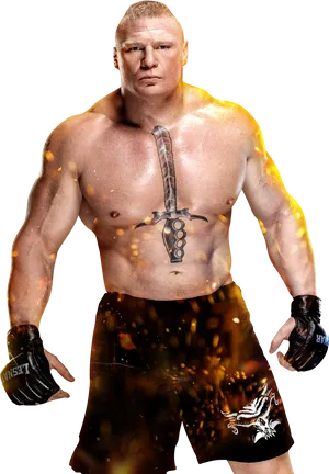 Brock Lesnar Fighter Stance PNG image