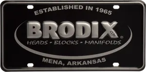 Brodix Custom License Plate PNG image