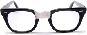Broken Black Eyeglasses Repair PNG image