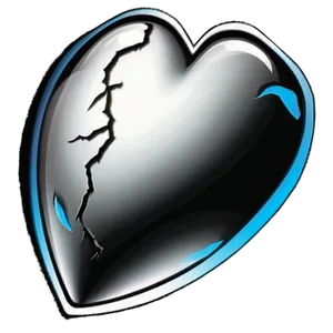 Broken Heart Black Outline PNG 06252024 PNG