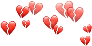 Broken Heart Emoji Pattern PNG image