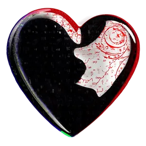 Broken Heart Silhouette Black PNG 32