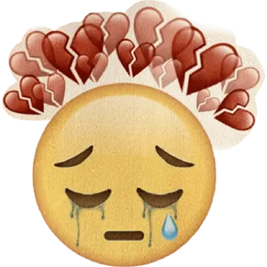 Broken Hearted Crying Emoji PNG image