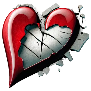 Broken Love Heart PNG Njp