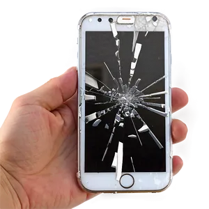 Broken Phone Screen Realistic Png 06242024 PNG image