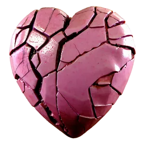 Broken Pink Heart PNG 05232024