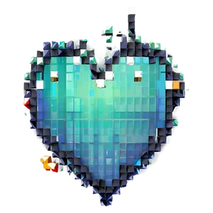 Broken Pixel Heart Png 05252024 PNG image
