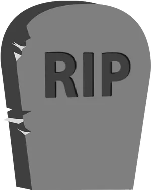 Broken Tombstone R I P Graphic