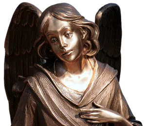 Bronze Angel Sculpture PNG image