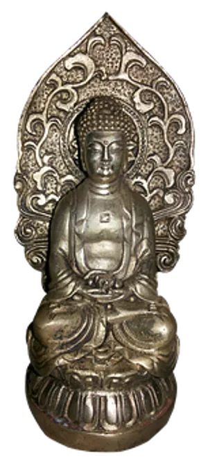 Bronze Buddha Statue Meditation Pose PNG image