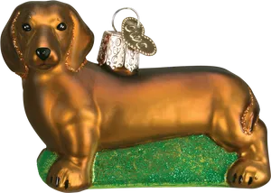 Bronze Dachshund Ornament PNG image