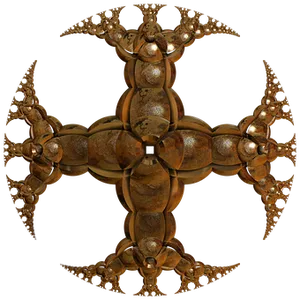Bronze Fractal Cross Art PNG image