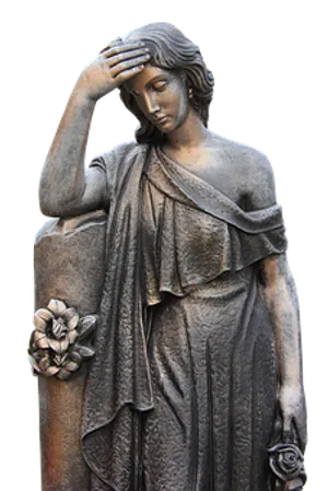 Bronze Grieving Woman Statue