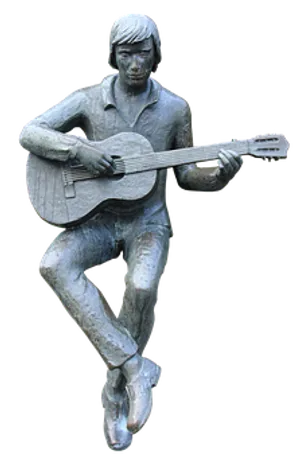 Bronze Guitarist Statue