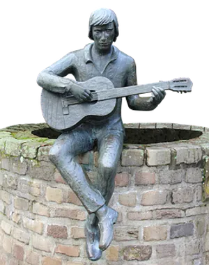 Bronze Guitarist Statue