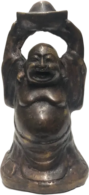 Bronze Laughing Buddha Statue PNG image