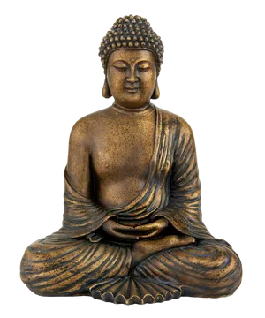 Bronze Meditating Buddha Statue PNG image