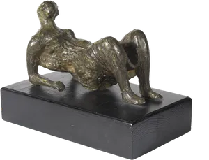 Bronze Reclining Figure Sculpture PNG image