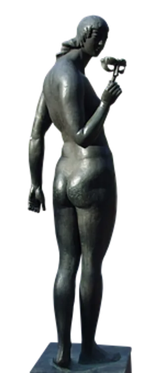 Bronze Sculpture Contemplative Female Figure
