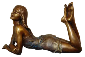 Bronze Sculpture Reclining Girl