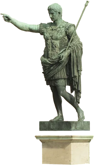 Bronze Statue Augustus Imperator PNG image