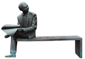 Bronze Statue Man Seatedon Bench