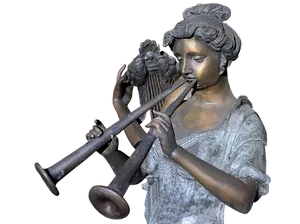 Bronze Statue Playing Trombone
