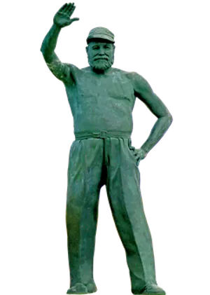 Bronze Statue Saluting Figure PNG image