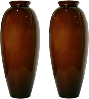 Brown Ceramic Vase Duplicate Views PNG