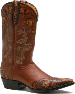 Brown Cowboy Boot Embroidery