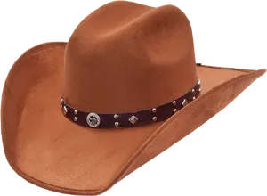 Brown Cowboy Hatwith Concho Band PNG image
