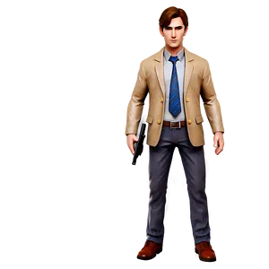 Brown Hair Detective Character Png Dfx PNG image