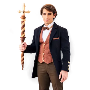 Brown Hair Magician With Wand Png Kbk35 PNG image