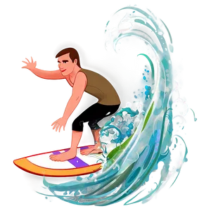 Brown Hair Surfer On Wave Png 05252024 PNG image