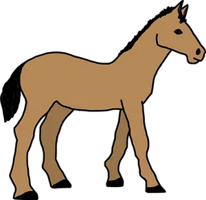 Brown Horse Silhouette Graphic