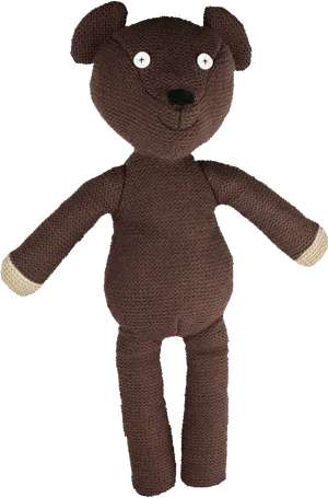 Brown Knitted Teddy Bear PNG image
