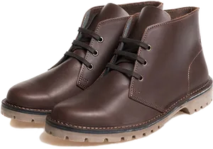 Brown Leather Ankle Boots PNG image