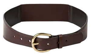 Brown Leather Beltwith Gold Buckle PNG image