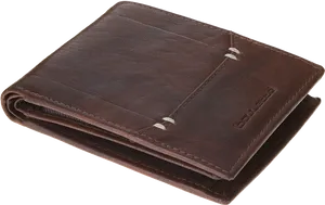 Brown Leather Bifold Wallet PNG