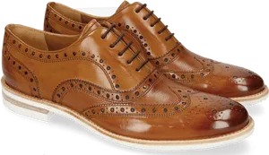 Brown Leather Oxford Brogue Shoes PNG image