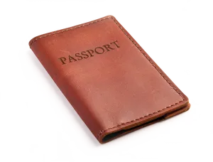 Brown Leather Passport Wallet PNG