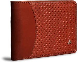 Brown Leather Perforated Wallet PNG