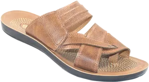 Brown Leather Sandal Side View PNG image